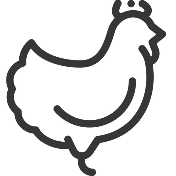 Pollo Animal Bosque Icono — Vector de stock