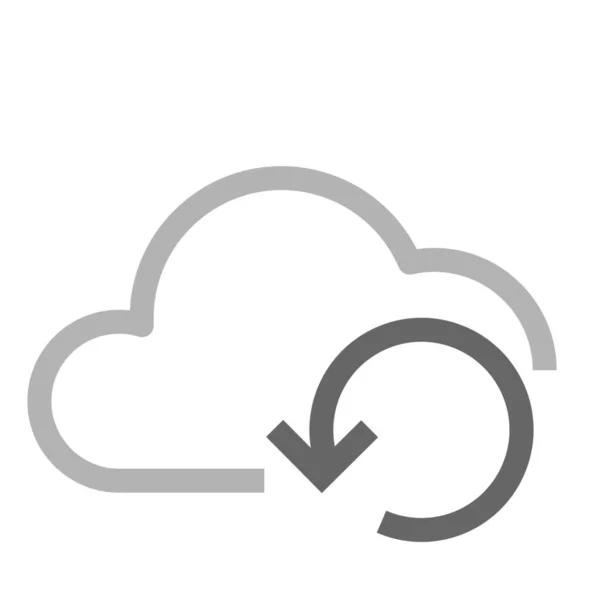 Back Cloud Data Icoon Grote Lijnen — Stockvector