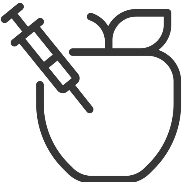 Apple Gmo Genetisch Veränderte Organismen Symbol — Stockvektor