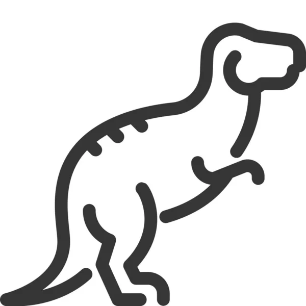 Dinosaur Rex Forest Icon — Stock Vector
