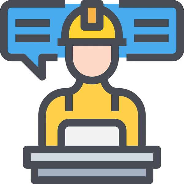 Communication Engineer Leader Icon Filled Outline Style — Stock Vector