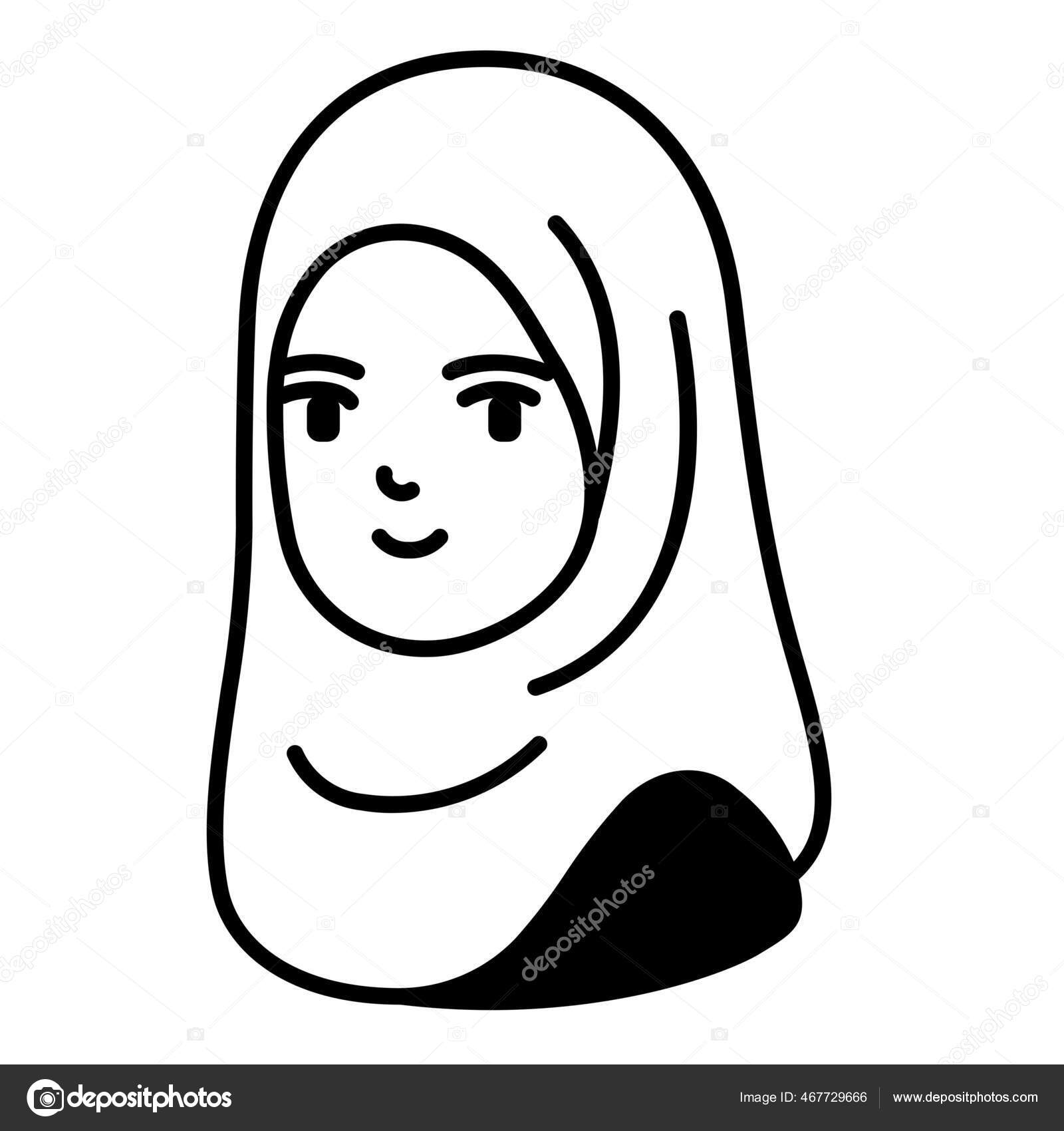 Avatar Girl Hijab Icon Solid Style Stock Vector by ©iconfinder