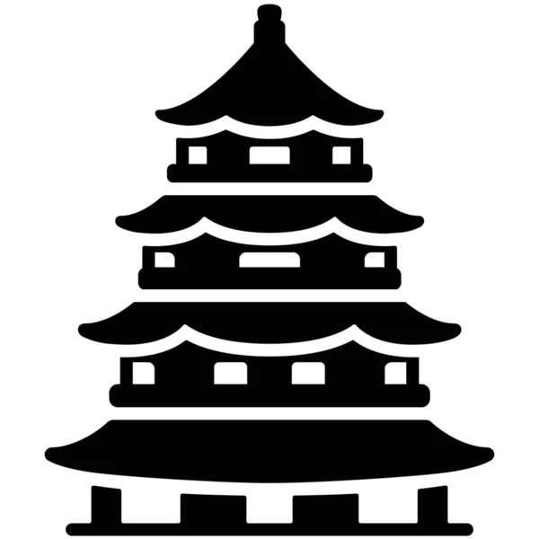 Icône Bâtiment Historique Chine — Image vectorielle