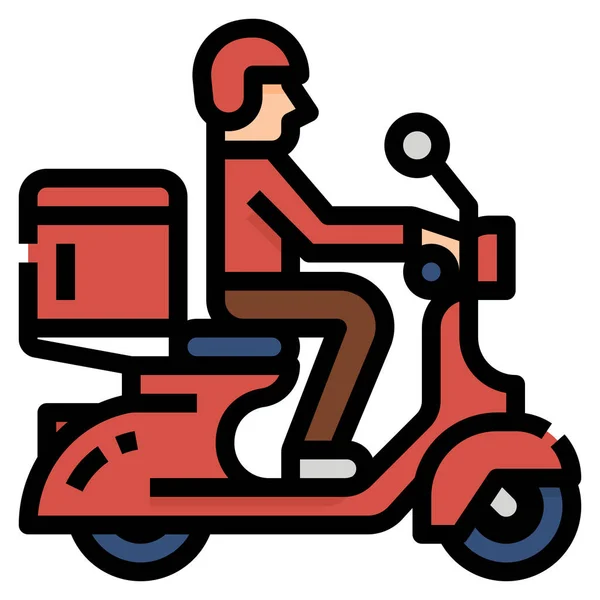 Livraison Nourriture Moto Icône — Image vectorielle