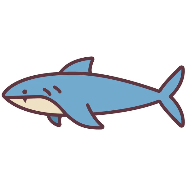 Živočišné Vodní Ryby Ikona Vyplněném Obrysu Stylu — Stockový vektor