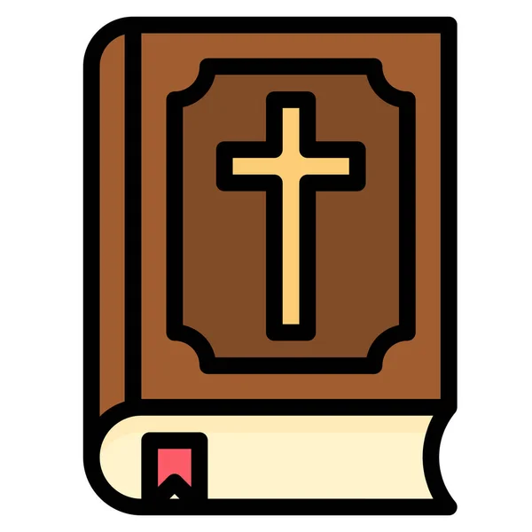 Biblia Santo Casado Icono Estilo Contorno Lleno — Vector de stock
