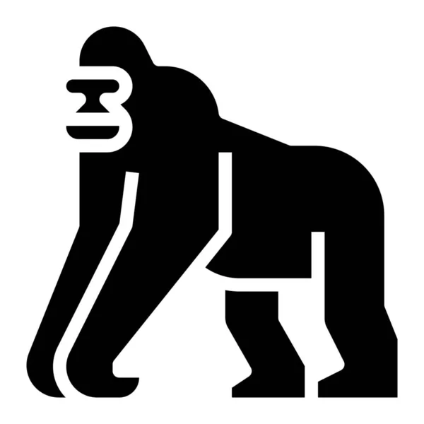 África Animais Gorila Ícone Categoria Animais —  Vetores de Stock