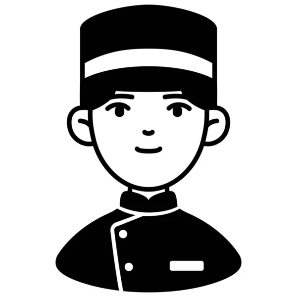 Avatar Bellboy Hotel Icon Solid Style — Stock Vector