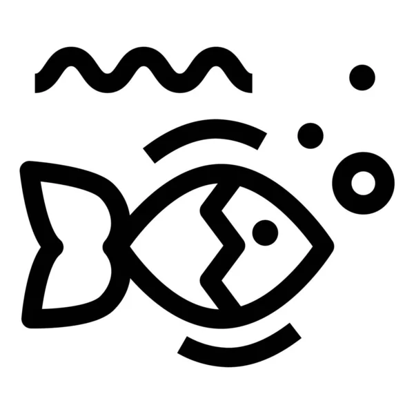 Zvířecí Ryba Domácí Ikona Stylu Osnovy — Stockový vektor