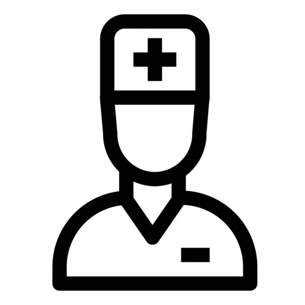 Icono Medicina Primeros Auxilios Médico Estilo Esquema — Archivo Imágenes Vectoriales