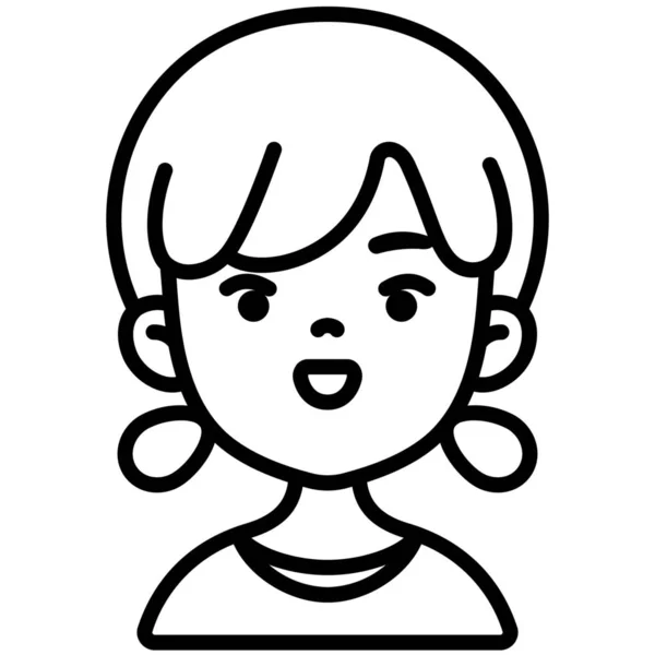 Ikona Avatar Dzieci Dziewczyna — Wektor stockowy