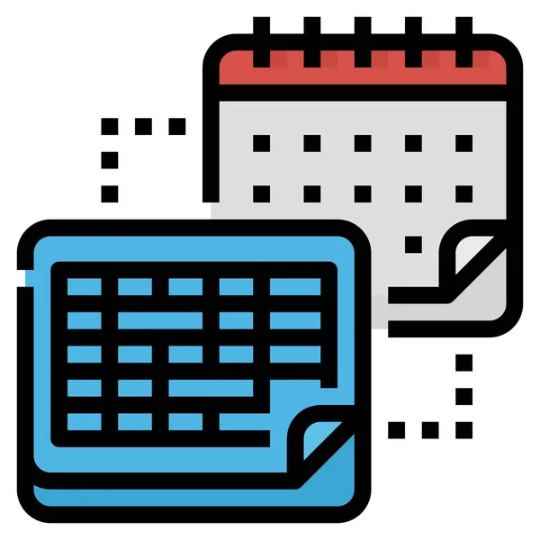 Calendario Documento Diario Icono — Vector de stock