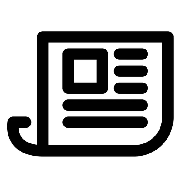 Document News Icon Outline Style — 스톡 벡터