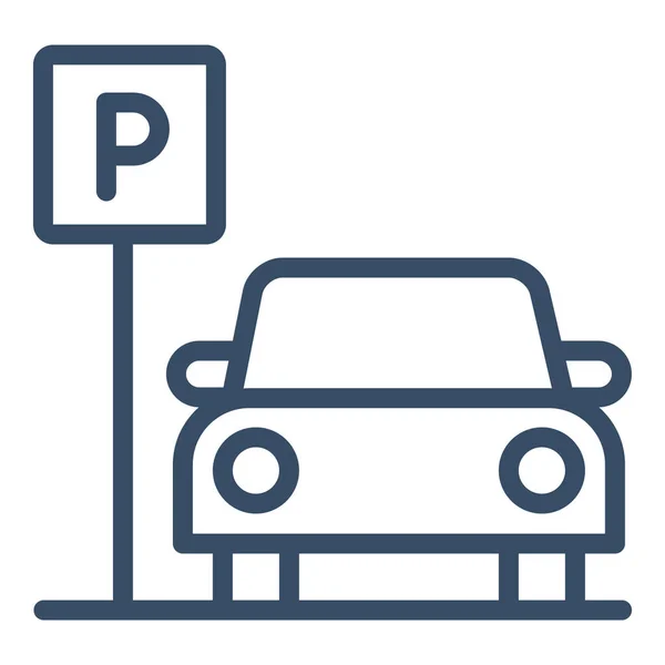 Car Parking Icon Outline Style — 스톡 벡터
