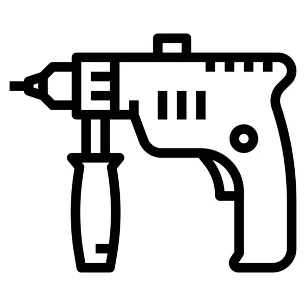 Bohrmaschine Elektrisches Handsymbol Outline Stil — Stockvektor