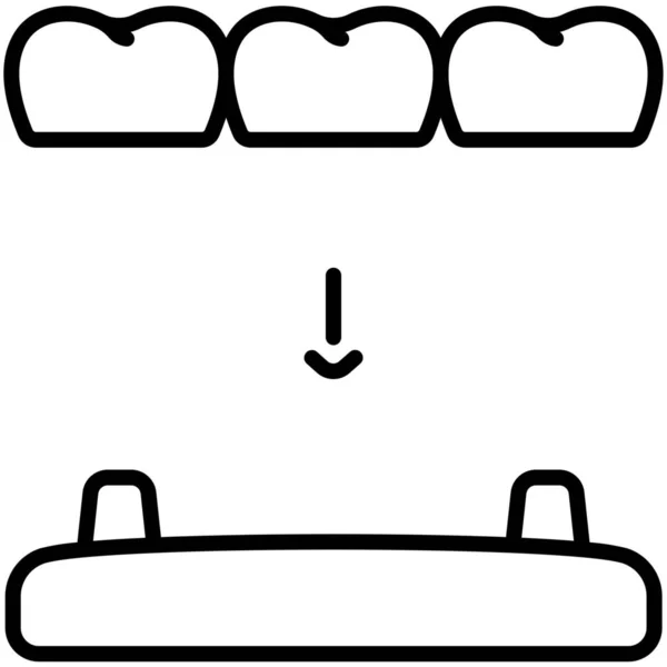 Ponte Odontoiatrico Fix Icona Stile Outline — Vettoriale Stock