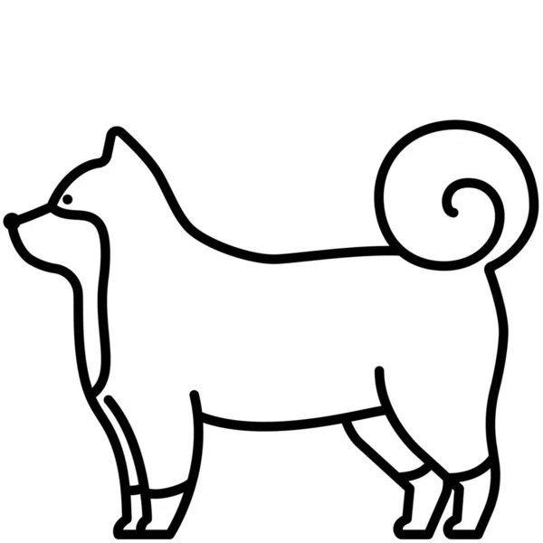 Dier Hond Binnenlandse Pictogram Contouren Stijl — Stockvector