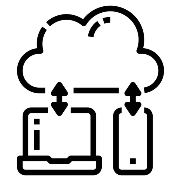 Icona Del Computer Cloud Computing — Vettoriale Stock