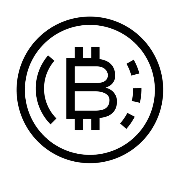 Bitcoin Criptovaluta Icona Finanza Stile Contorno — Vettoriale Stock