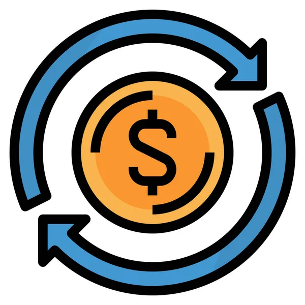 Χρηματοδότηση Εικονίδιο Χρήματα Επένδυση Γεμάτο Στυλ Περίγραμμα — Διανυσματικό Αρχείο