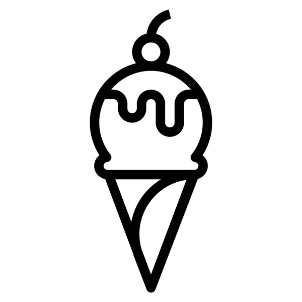 Cream Dessert Food Icon Outline Style — Stock Vector