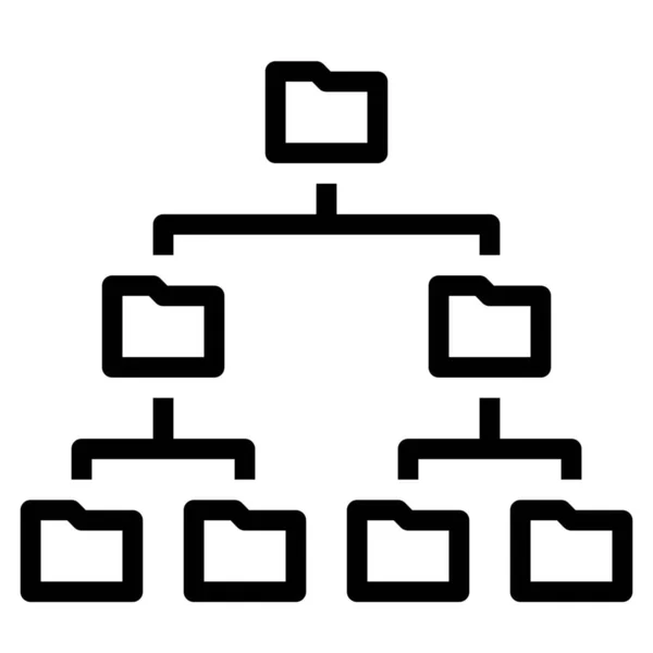 Datenordner Hierarchie Symbol Outline Stil — Stockvektor