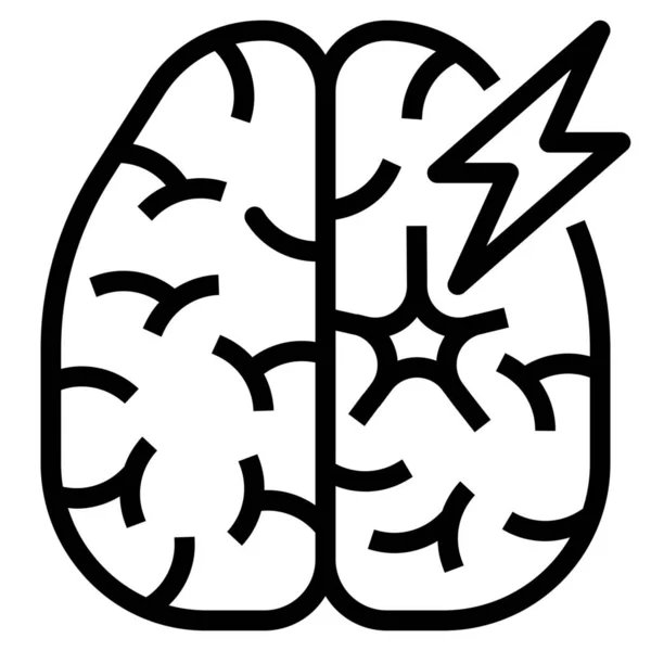 Icono Daño Células Cerebrales Estilo Esquema — Vector de stock