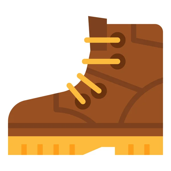 Adventure Boots Camping Icon Flat Style — Stock Vector