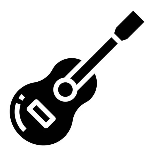 Guitar Solid Recreation Hobbies Icon Solid Style — Stock Vector