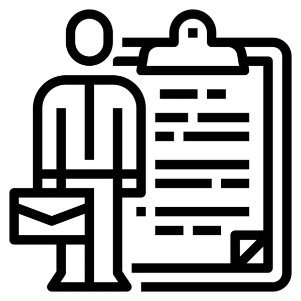 Document Law Icon Outline Style — 스톡 벡터