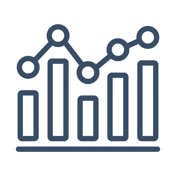 Icona Dei Dati Del Grafico Analisi Stile Contorno — Vettoriale Stock