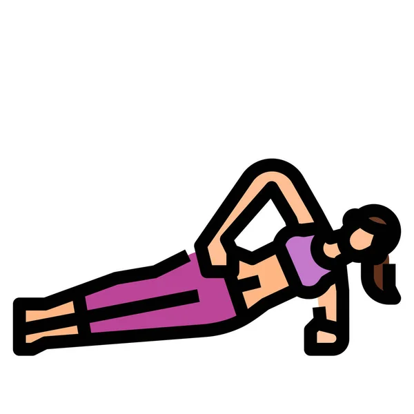 Trainingsplankje Stellen Pictogram Fitness Yoga Dieet Categorie — Stockvector