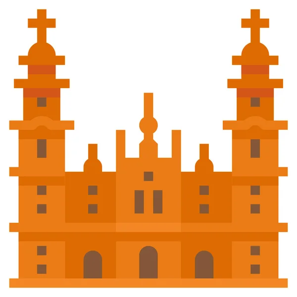 Arkitektoniska Katedralen Landmärke Ikon Kultur Samhällen Kategori — Stock vektor