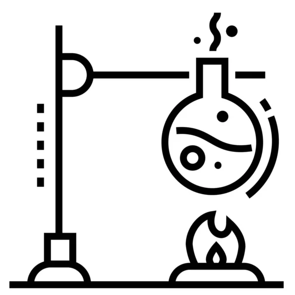 Chemie Experiment Ikone Outline Stil — Stockvektor