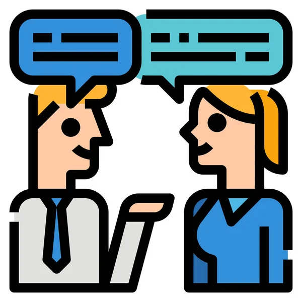 Chat Communicatie Discussie Pictogram Middelen Van Communicatie Categorie — Stockvector