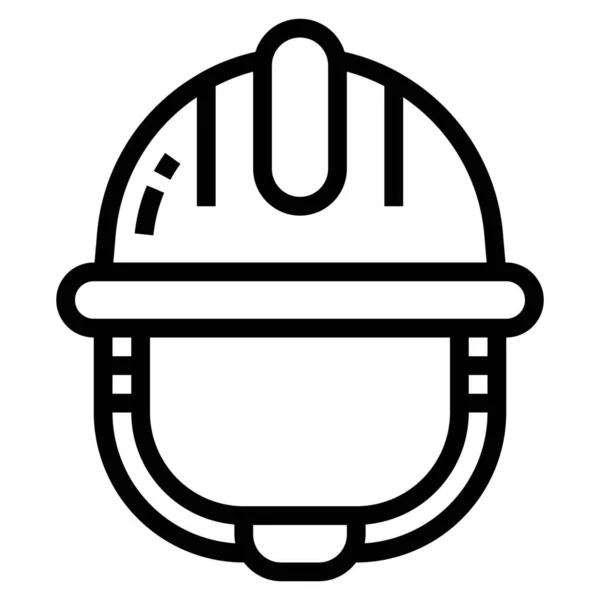 Icono Casco Gafas Construcción Estilo Outline — Archivo Imágenes Vectoriales