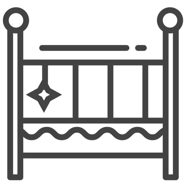 睡床床梦想图标在轮廓风格 — 图库矢量图片