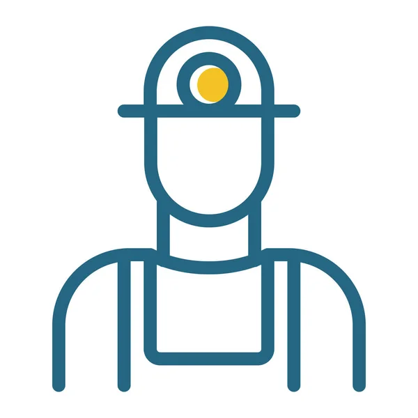 Builder Construction Hard Hat Icon Filled Outline Style — Stock Vector