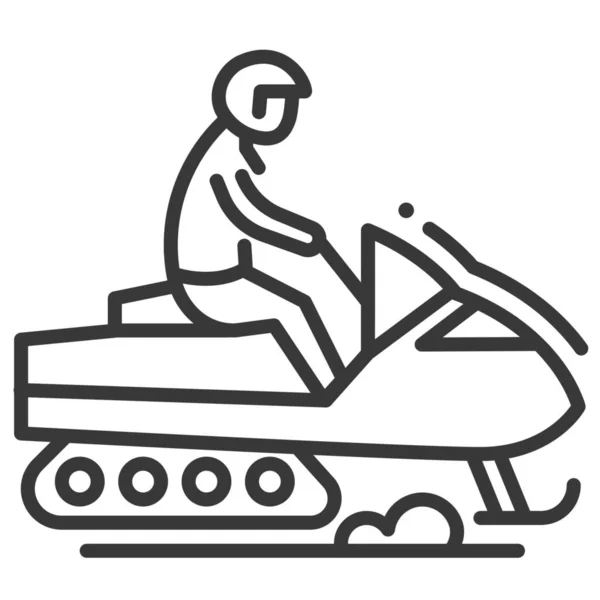 Actividad Macho Snow Racer Icono Estilo Esquema — Archivo Imágenes Vectoriales