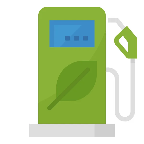 Bio Energy Fuel Icon Flat Style — Stock Vector