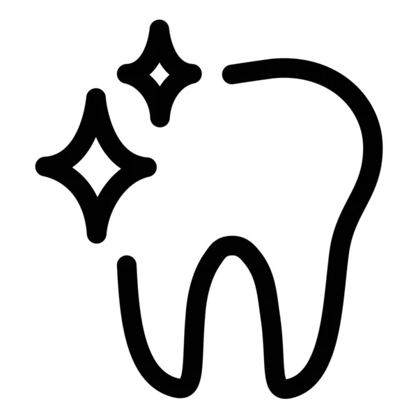 牙科口腔科牙齿图标的轮廓风格 — 图库矢量图片