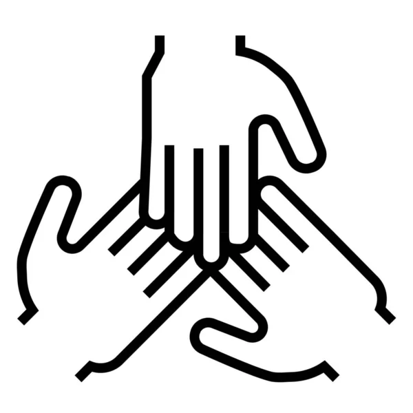 Cooperation Hands Partnership Icon Outline Style — Stock Vector