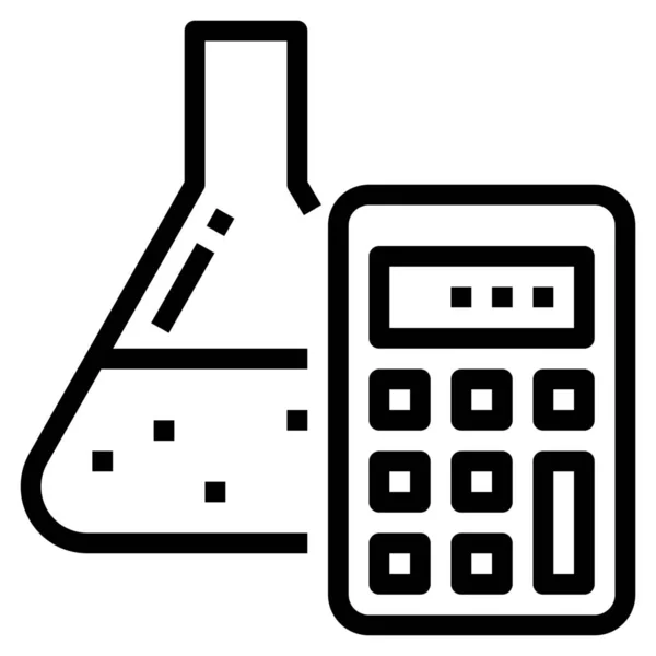 Ikona Formuły Obliczeń Biotechnologicznych Stylu Zarysu — Wektor stockowy