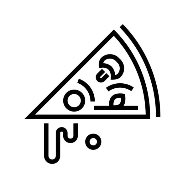 Rychlé Občerstvení Italia Pizza Ikona Stylu Osnovy — Stockový vektor