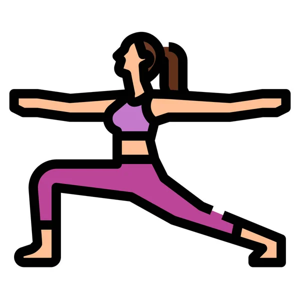 Oefening Pose Urdhva Icoon Fitness Yoga Dieet Categorie — Stockvector