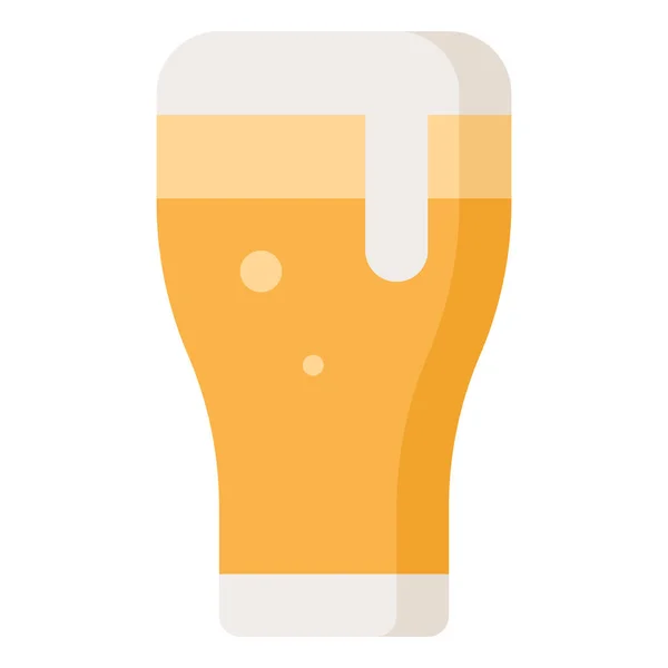 Alcohol Bier Drank Icoon Platte Stijl — Stockvector