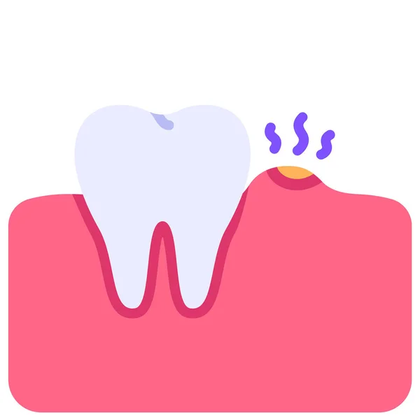 Dental Gingivitis Gum Icon Flat Style — Stock Vector