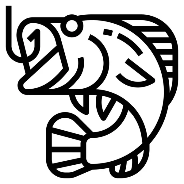 Aktivität Camping Fisch Symbol Outline Stil — Stockvektor