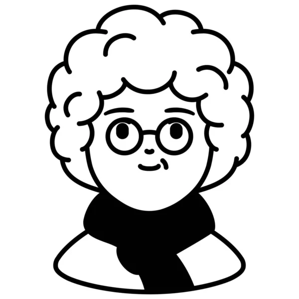 Avatar Elderly Female Icon Solid Style — Stock Vector