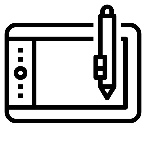 Dibujo Gráfico Icono Pluma Categoría Dispositivos Electrónicos Electrodomésticos — Vector de stock